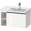 Duravit D-NEO 78,4*45,2 cm-es, 1 fiókos alsószekrény fekete színű fogantyúval, mosdó és csaptelep nélkül, fényes fehér DE42570BD220000