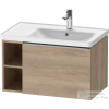 Duravit D-NEO 78,4*45,2 cm-es, 1 fiókos alsószekrény rozsdamentes acél színű fogantyúval, mosdó és csaptelep nélkül, márványos tölgy DE4257070550000