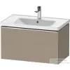 Duravit D-NEO 78,4x45,2 cm-es, 1 fiókos fali szekrény, króm fogantyúval, 236980XXX mosdóhoz, matt len DE4255010750000