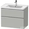Duravit D-NEO 78,4x45,2 cm-es, 2 fiókos fali szekrény, króm fogantyúval, 236780XXX mosdóhoz, matt betonszürke DE4355010070000