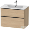 Duravit D-NEO 810x462 mm-es 2 fiókos függesztett szekrény 233683XXX mosdóhoz,Natural Oak DE436203030