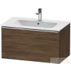 Duravit D-NEO 81x46,2cm-es, 1 fiókos fali szekrény, króm fogantyúval, 233683XXX mosdóhoz, matt sötét dió DE4262010210000