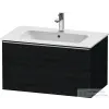 Duravit D-NEO 81x46,2cm-es, 1 fiókos fali szekrény, rozsdamentes acél színű fogantyúval, 233683XXX mosdóhoz, matt fekete tölgy DE4262070160000