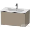 Duravit D-NEO 81x46,2cm-es, 1 fiókos fali szekrény, rozsdamentes acél színű fogantyúval, 233683XXX mosdóhoz, matt len DE4262070750000