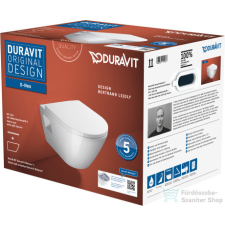 Duravit D-NEO perem nélküli függesztett wc szett lecspódásgátlós ülőkével, fehér 45780900A1 szaniter