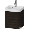 Duravit HAPPY D.2 40x36 cm-es, 1 ajtós alsószekrény- 1 csaplyukas mosdó kombináció, balos, matt kefélt dió furnér HP4340O69690000