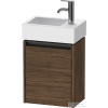 Duravit KETHO.2 36,4x23,8 cm-es, 1 ajtós alsószekrény mosdó és csaptelep nélkül, balos, matt sötét dió K25071L21210000