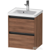 Duravit KETHO.2 48,4x37,5 cm-es, 2 fiókos függesztett szekrény, 074250XXX mosdóhoz, matt dió K25280079790000