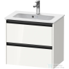 Duravit KETHO.2 61x39 cm-es 2 fiókos alsószekrény mosdó és csaptelep nélkül, fényes fehér K25255022220000
