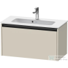 Duravit KETHO.2 81x39 cm-es, 1 fiókos alsószekrény mosdó és csaptelep nélkül, szupermatt taupe K25056083830000