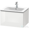 Duravit L-CUBE 62x48,1 cm-es, 1 fiókos alsószekrény mosdó és csaptelep nélkül, lakkozott fényes fehér LC614008585