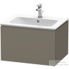 Duravit L-CUBE 62x48,1 cm-es, 1 fiókos alsószekrény mosdó és csaptelep nélkül, lakkozott matt szatén szürke LC614009090
