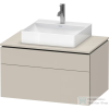 Duravit L-CUBE 82x55 cm-es, 2 fiókos alsószekrény mosdó és csaptelep nélkül, matt taupe LC4880091910000