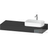 Duravit QATEGA 140x55 cm-es mosdópult, 1 jobb oldali mosdó kivágással, mosdó és csaptelep nélkül, szupermatt grafit QA4804080800000