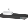 Duravit QATEGA 160x55 cm-es mosdópult, 1 bal oldali mosdó kivágással, mosdó és csaptelep nélkül, matt grafit QA4806049490000