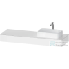 Duravit QATEGA 160x55 cm-es mosdópult, 1 jobb oldali mosdó kivágással, mosdó és csaptelep nélkül, matt fehér QA4807018180000