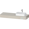 Duravit QATEGA 160x55 cm-es mosdópult, 1 jobb oldali mosdó kivágással, mosdó és csaptelep nélkül, matt taupe QA4807091910000