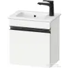 Duravit SIVIDA 40x28,7 cm-es, 1 ajtós alsószekrény fekete színű fogantyúval, mosdó és csaptelep nélkül, jobbos, matt fehér SV4642RBD180000