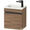 Duravit SIVIDA 40x29,5 cm-es, 1 ajtós alsószekrény fekete színű fogantyúval, mosdó és csaptelep nélkül, balos, matt dió SV4649LBD790000