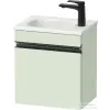 Duravit SIVIDA 40x29,5 cm-es, 1 ajtós alsószekrény fekete színű fogantyúval, mosdó és csaptelep nélkül, balos, matt halványzöld SV4649LBDHH0000