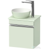 Duravit SIVIDA 40x29,5 cm-es, 1 ajtós alsószekrény króm színű fogantyúval, pult, mosdó és csaptelep nélkül, balos, matt halványzöld SV4656L10HH0000