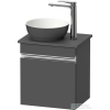 Duravit SIVIDA 40x29,5 cm-es, 1 ajtós alsószekrény króm színű fogantyúval, pult, mosdó és csaptelep nélkül, jobbos, matt grafit SV4656R10490000