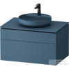 Duravit VITRIUM 82x55 cm-es 1 fiókos alsószekrény pulttal, mosdó és csaptelep nélkül, matt bizánci kék VT48800HBHB0000