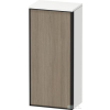 Duravit VITRIUM 89,9x40x26,2 cm-es 1 ajtós magas szekrény grafit színű fogantyúval, balos, matt fehér/terra tölgy/grafit VT1355L3518000G