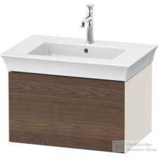 Duravit WHITE TULIP mosdó alá építhető függesztett 1 fiókos alsószekrény,684 x 458 mm,Nordic White High Gloss/American Walnut Solid Wood WT4241077H4 fürdőszoba bútor