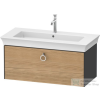 Duravit WHITE TULIP mosdó alá építhető függesztett 1 fiókos alsószekrény,984 x 458 mm, Graphite High Gloss/Natural Oak solid WT42520H5H1