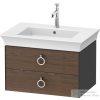 Duravit WHITE TULIP mosdó alá építhető függesztett 2 fiókos alsószekrény,684 x 458 mm,Graphite High Gloss/American Walnut Solid Wood WT4351077H1