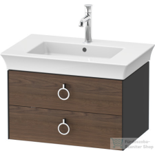 Duravit WHITE TULIP mosdó alá építhető függesztett 2 fiókos alsószekrény,684 x 458 mm,Graphite High Gloss/American Walnut Solid Wood WT4351077H1 fürdőszoba bútor