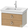 Duravit WHITE TULIP mosdó alá építhető függesztett 2 fiókos alsószekrény,684 x 458 mm,Taupe Satin Matt Lacquer/Natural Oak solid WT43510H560