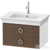 Duravit WHITE TULIP mosdó alá építhető függesztett 2 fiókos alsószekrény,684 x 458 mm,White High Gloss Lacquer/American Walnut Solid Wood WT435107785