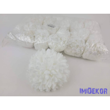  Dús kócos krizantém selyemvirág fej D13cm - Fehér dekorációs kellék