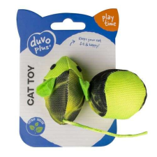 DUVO+ Játék macskáknak catnippel egér és labda 2db 16x3,8x4cm játék macskáknak