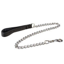  DUVO+ Lánc póráz fekete nylon fogantyúval 50cm/4mm nyakörv, póráz, hám kutyáknak