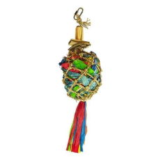 DUVO+ Színes függő pinata kukoricalevélből, kókuszból és hínárból 40x9,5x9,5cm játék madaraknak