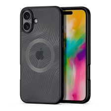 DUX DUCIS AIMO szilikon telefonvédő (ütésállóság, kameravédő, MagSafe, hullám) FEKETE Apple iPhone 16 tok és táska