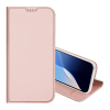 DUX DUCIS Apple iPhone 16 skin pro tok álló, bőr hatású (flip, oldalra nyíló, kártyazseb, asztali tartó) rózsaszín