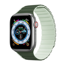 DUX DUCIS Apple Watch 1-6, SE, SE (2022) (38 / 40 mm) / Watch 7-8 (41 mm), szilikon pótszíj, mágneses zár, kétszínű, 3D minta, Dux Ducis LD, sötétzöld/világoszöld okosóra kellék