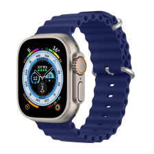 DUX DUCIS Apple Watch 1-6, SE, SE (2022) (42 / 44 mm) / Watch 7-8 (45 mm), szilikon pótszíj, állítható, hullámos kialakítás, Dux Ducis, sötétkék okosóra kellék
