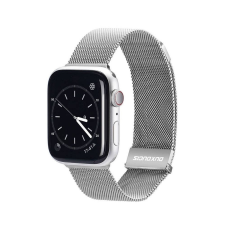 DUX DUCIS Apple Watch 4/5/6/7/SE okosóra fém szíj, 42/44/45mm kompatibilis, ezüst, DUX DUCIS Milanese okosóra kellék