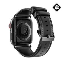 DUX DUCIS Apple Watch S1/2/3/4/5 Bőr pótszíj 38/40mm - Fekete okosóra kellék