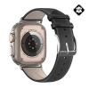 DUX DUCIS Apple Watch Series 9 41mm ys pótszíj (egyedi méret, valódi bőr, állítható) fekete