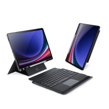 DUX DUCIS DK bluetooth billentyűzet + touch pad (asztali tartó, QWERTY, ceruza tartó) FEKETE Samsung Galaxy Tab S9 Plus LTE (SM-X816), Galaxy Tab S9 Plus WIFI (SM-X810) tablet kellék