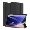 DUX DUCIS DOMO tok álló, bőr hatású (aktív FLIP, oldalra nyíló, TRIFOLD, asztali tartó, ceruza tartó) FEKETE Samsung Galaxy Tab S10 Plus LTE (SM-X826B), Galaxy Tab S10 Plus WIFI (SM-X820)