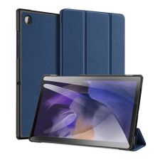 DUX DUCIS DOMO tok álló, bőr hatású (aktív FLIP, oldalra nyíló, TRIFOLD asztali tartó funkció, textil minta) SÖTÉTKÉK [Samsung Galaxy Tab A8 10.5 LTE (2021) SM-X205] (5996591129150) tablet tok