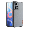 DUX DUCIS FINO szilikon telefonvédő (műanyag belső, közepesen ütésálló, rács minta) SZÜRKE [Xiaomi Poco M4 Pro 5G] (5996591115610)