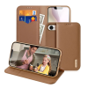 DUX DUCIS HIVO tok álló, valódi bőr (FLIP, oldalra nyíló, asztali tartó, kártyazseb, RFID) BARNA Apple iPhone 16e